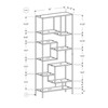 Monarch Specialties Bookshelf, Bookcase, Etagere, 72"H, Office, Bedroom, Metal, Tempered Glass, White, Clear I 7159
